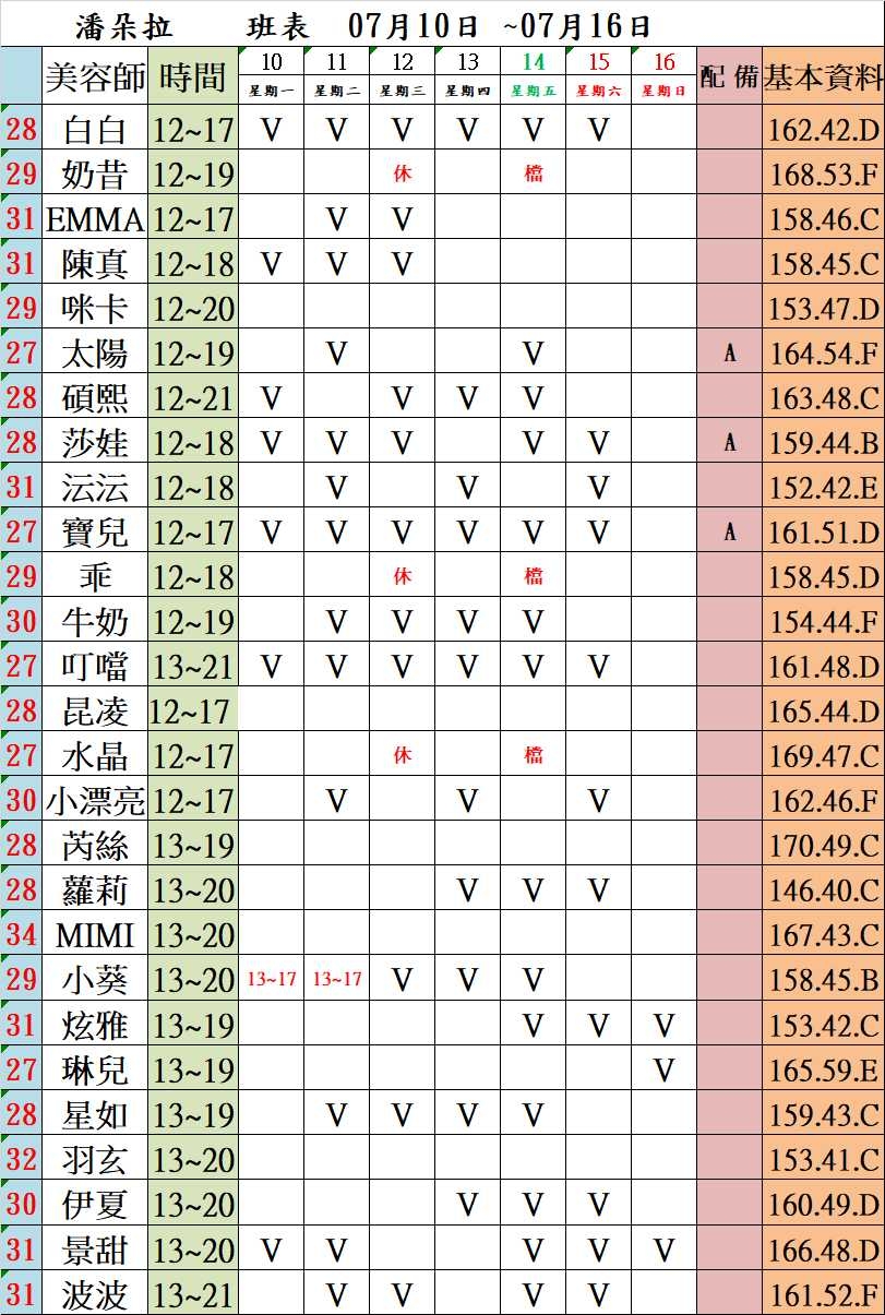 林森館班表