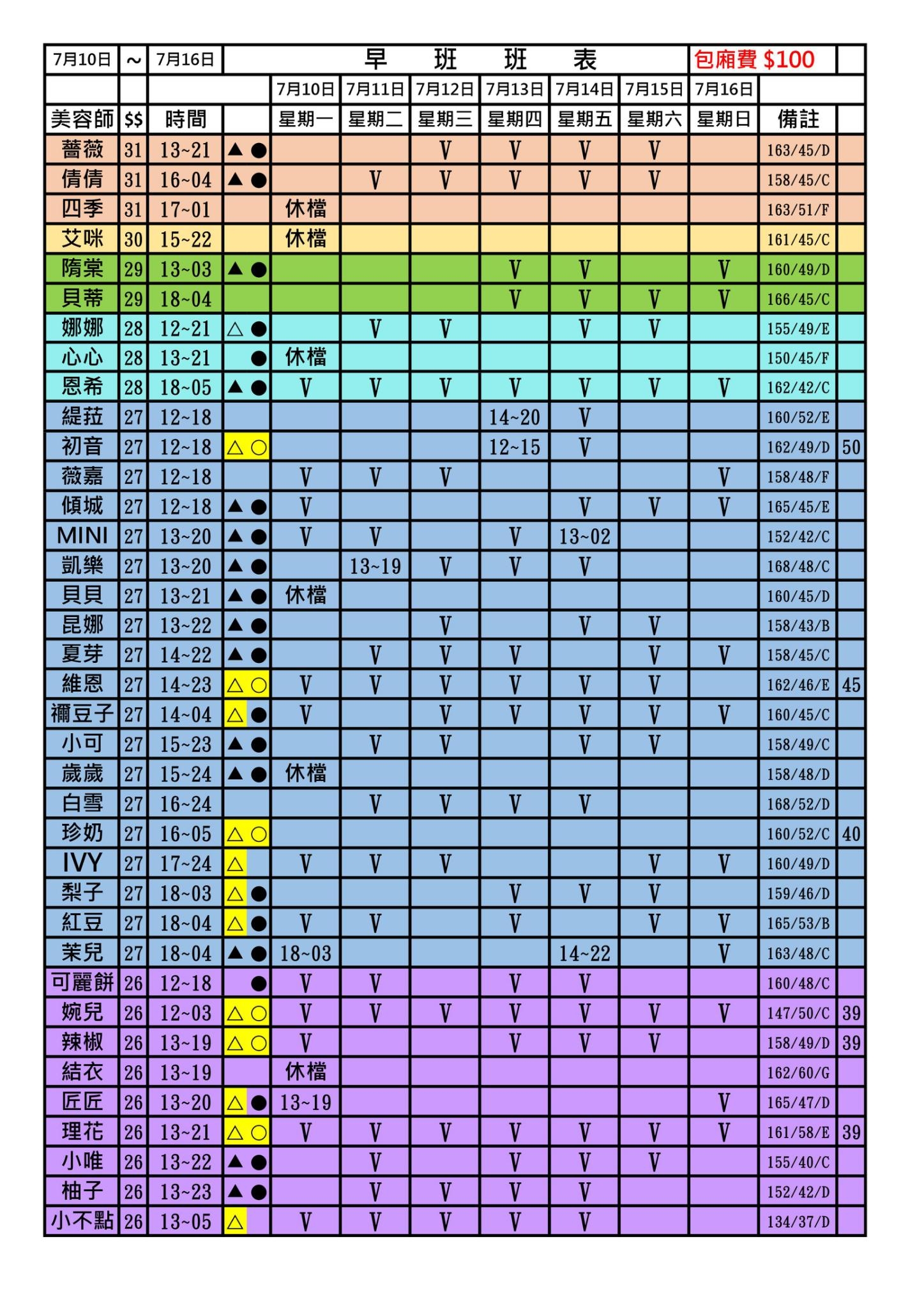 長春二館班表